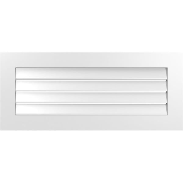Ekena Millwork Vertical Surface Mount PVC Gable Vent: Functional, w/ 3-1/2"W x 1"P Standard Frame, 42"W x 18"H - GVPVE42X1801SF