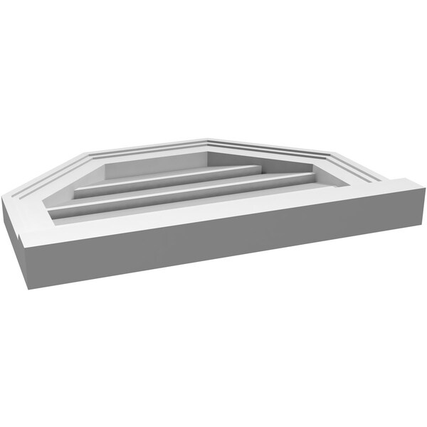 Ekena Millwork Octagonal Top Surface Mount PVC Gable Vent w/ 2"W x 2"P Brickmould Sill Frame, 20"W x 14"H - GVPOT20X1403SF