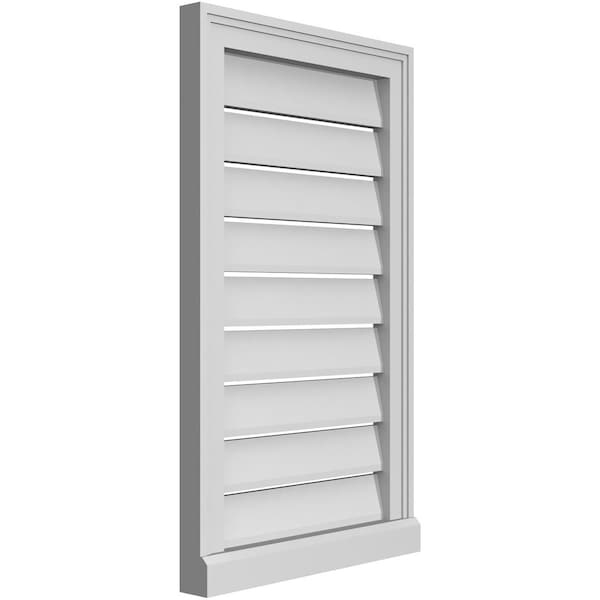 Ekena Millwork Vertical Surface Mount PVC Gable Vent: Functional, w/ 2"W x 2"P Brickmould Sill Frame, 18"W x 30"H - GVPVE18X3003SF