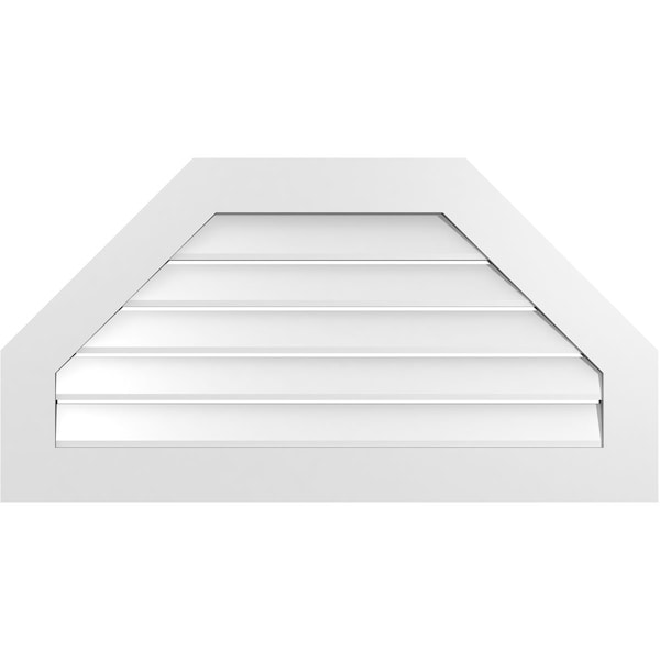 Ekena Millwork Octagonal Top Surface Mount PVC Gable Vent: Functional, w/ 3-1/2"W x 1"P Standard Frame, 42"W x 22"H - GVPOT42X2201SF