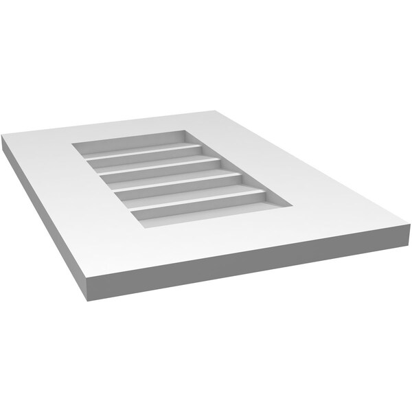 Ekena Millwork Vertical Surface Mount PVC Gable Vent: Non-Functional, w/ 3-1/2"W x 1"P Standard Frame, 14"W x 20"H - GVPVE14X2001SN
