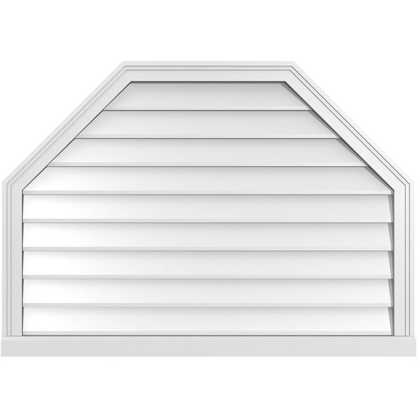 Ekena Millwork Octagonal Top Surface Mount PVC Gable Vent w/ 2"W x 2"P Brickmould Sill Frame, 42"W x 30"H - GVPOT42X3003SN