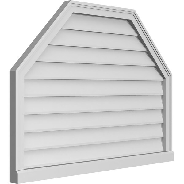 Ekena Millwork Octagonal Top Surface Mount PVC Gable Vent w/ 2"W x 2"P Brickmould Sill Frame, 42"W x 30"H - GVPOT42X3003SN