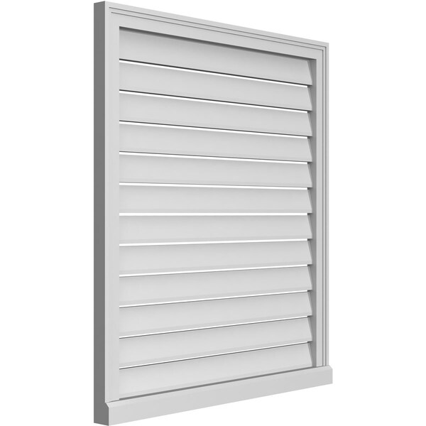 Ekena Millwork Vertical Surface Mount PVC Gable Vent: Functional, w/ 2"W x 2"P Brickmould Sill Frame, 34"W x 38"H - GVPVE34X3803SF