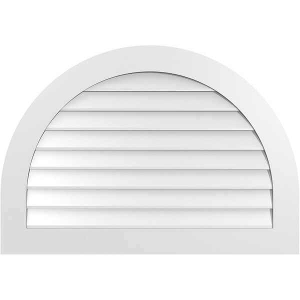 Ekena Millwork Round Top Surface Mount PVC Gable Vent: Non-Functional, w/ 3-1/2"W x 1"P Standard Frame, 40"W x 28"H - GVPRT40X2801SN