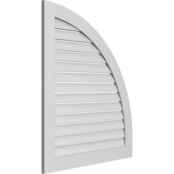 Ekena Millwork Quarter Round Top Right Surface Mount PVC Gable Vent w/ 3-1/2"W x 1"P Standard Frame, 36"W x 42"H - GVPQR36X4201SF