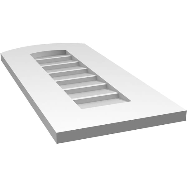 Ekena Millwork Arch Top Surface Mount PVC Gable Vent: Functional, w/ 3-1/2"W x 1"P Standard Frame, 12"W x 26"H - GVPAR12X2601SF