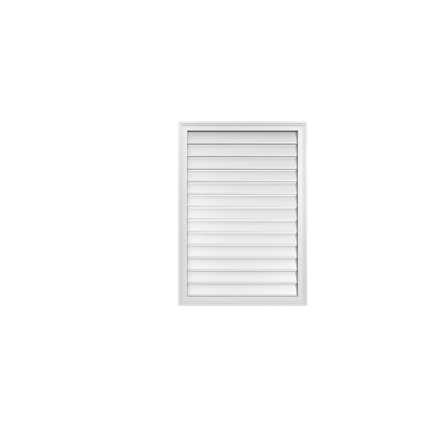 Ekena Millwork Vertical Surface Mount PVC Gable Vent: Functional, w/ 2"W x 1-1/2"P Brickmould Frame, 28"W x 40"H - GVPVE28X4002SF