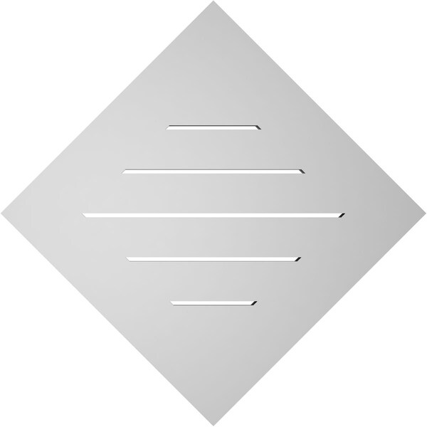 Ekena Millwork Diamond Surface Mount PVC Gable Vent: Non-Functional, w/ 3-1/2"W x 1"P Standard Frame, 24"W x 24"H - GVPDI24X2401SN