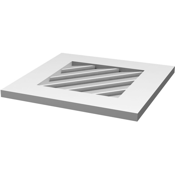 Ekena Millwork Diamond Surface Mount PVC Gable Vent: Non-Functional, w/ 3-1/2"W x 1"P Standard Frame, 24"W x 24"H - GVPDI24X2401SN