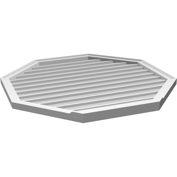 Ekena Millwork Octagonal Surface Mount PVC Gable Vent w/ 2"W x 2"P Brickmould Sill Frame, 40"W x 40"H - GVPOC40X4003SN