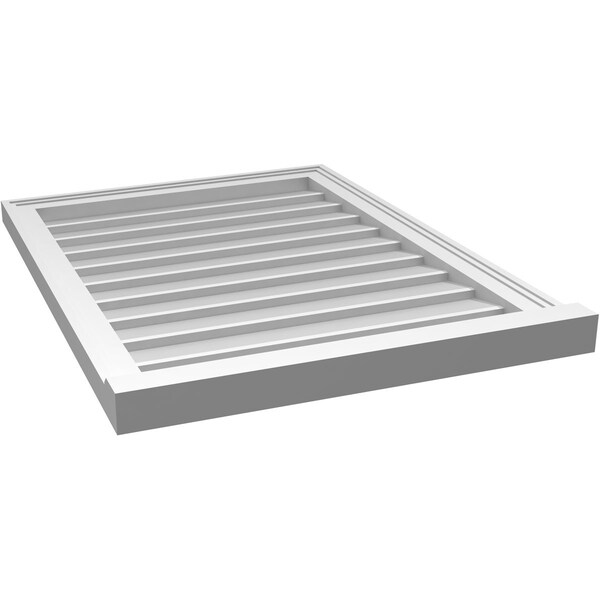 Ekena Millwork Vertical Surface Mount PVC Gable Vent w/ 2"W x 2"H , Brickmould Sill Frame, 24"W x 32"H - GVPVE24X3203SN