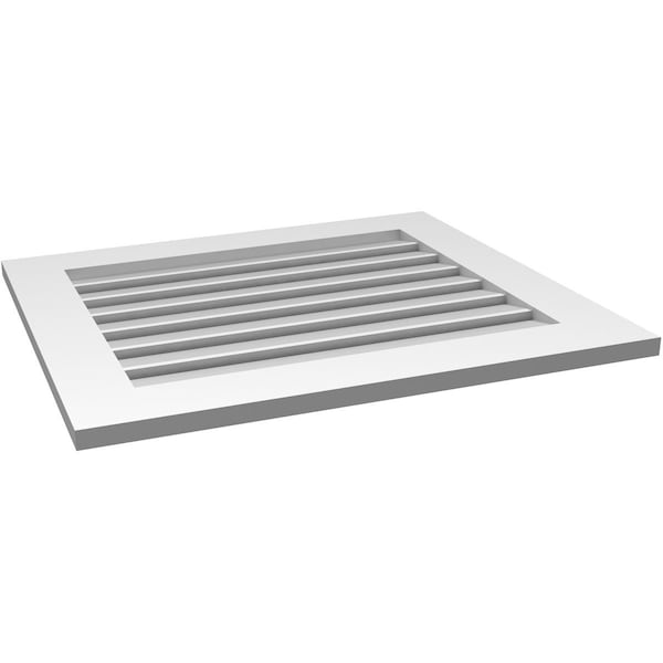 Ekena Millwork Vertical Surface Mount PVC Gable Vent: Functional, w/ 3-1/2"W x 1"P Standard Frame, 30"W x 26"H - GVPVE30X2601SF