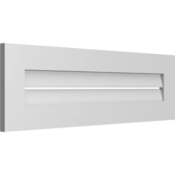 Ekena Millwork Vertical Surface Mount PVC Gable Vent: Functional, w/ 3-1/2"W x 1"P Standard Frame, 40"W x 12"H - GVPVE40X1201SF