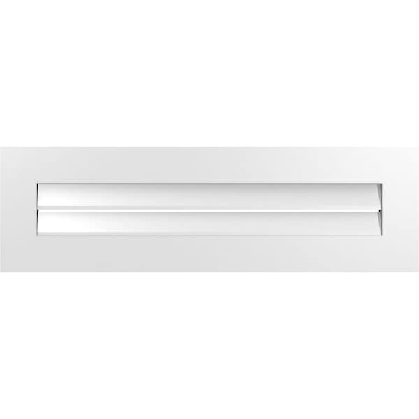 Ekena Millwork Vertical Surface Mount PVC Gable Vent: Functional, w/ 3-1/2"W x 1"P Standard Frame, 40"W x 12"H - GVPVE40X1201SF