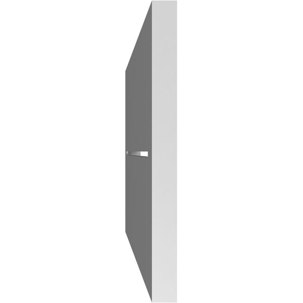 Ekena Millwork Vertical Surface Mount PVC Gable Vent: Functional, w/ 3-1/2"W x 1"P Standard Frame, 40"W x 12"H - GVPVE40X1201SF