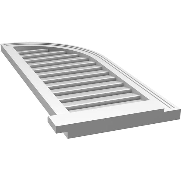 Ekena Millwork Quarter Round Top Right Surface Mount PVC Gable Vent w/ 2"W x 2"P Brickmould Sill Frame, 16"W x 40"H - GVPQR16X4003SF