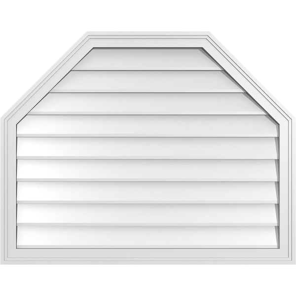 Ekena Millwork Octagonal Top Surface Mount PVC Gable Vent w/ 2"W x 1-1/2"P Brickmould Frame, 38"W x 30"H - GVPOT38X3002SN