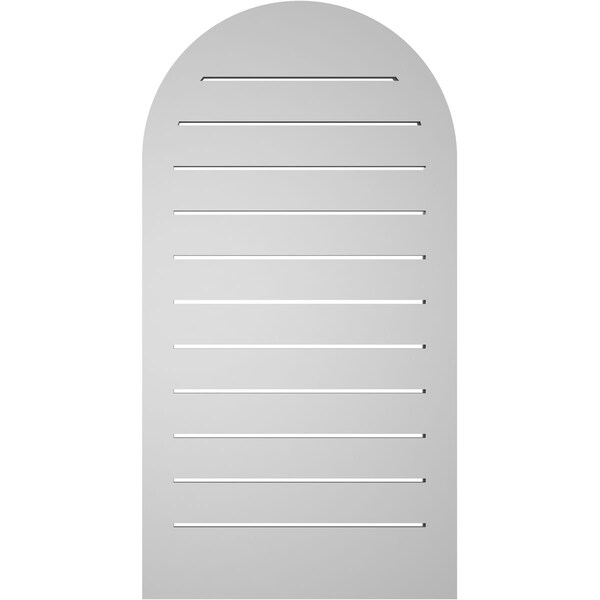 Ekena Millwork Round Top Surface Mount PVC Gable Vent: Functional, w/ 2"W x 2"P Brickmould Sill Frame, 20"W x 38"H - GVPRT20X3803SF