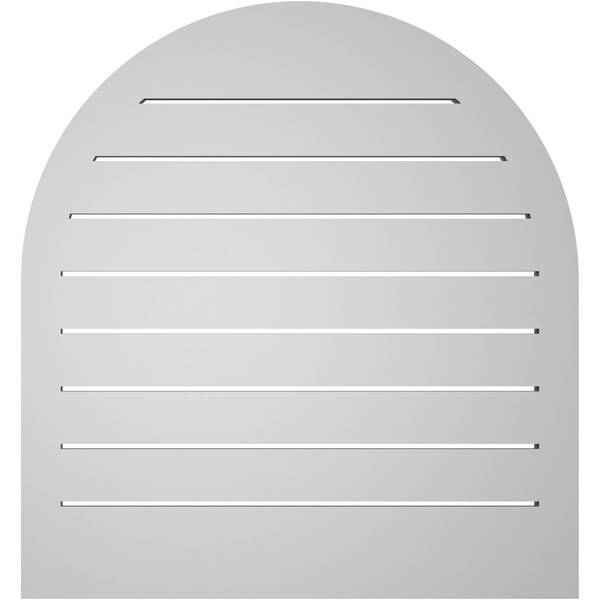 Ekena Millwork Round Top Surface Mount PVC Gable Vent: Functional, w/ 2"W x 1-1/2"P Brickmould Frame, 28"W x 30"H - GVPRT28X3002SF