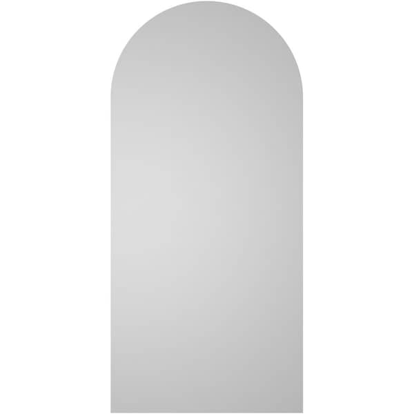 Ekena Millwork Round Top Surface Mount PVC Gable Vent w/ 2"W x 2"P Brickmould Sill Frame, 14"W x 30"H - GVPRT14X3003SN