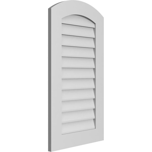 Ekena Millwork Arch Top Surface Mount PVC Gable Vent: Functional, w/ 3-1/2"W x 1"P Standard Frame, 20"W x 36"H - GVPAR20X3601SF