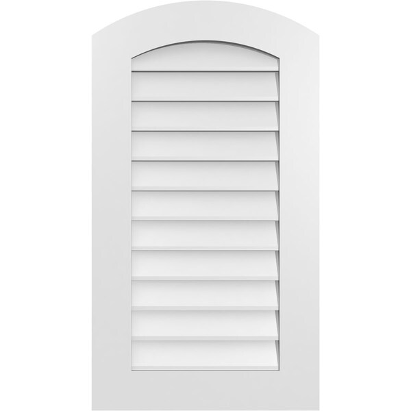 Ekena Millwork Arch Top Surface Mount PVC Gable Vent: Functional, w/ 3-1/2"W x 1"P Standard Frame, 20"W x 36"H - GVPAR20X3601SF