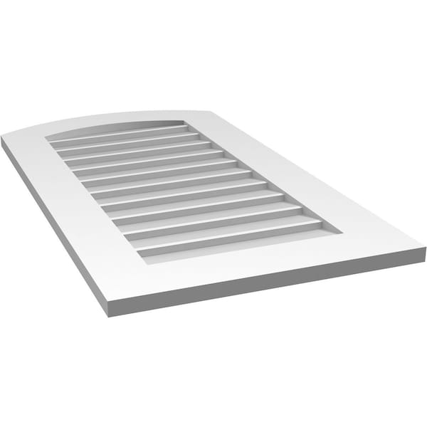 Ekena Millwork Arch Top Surface Mount PVC Gable Vent: Functional, w/ 3-1/2"W x 1"P Standard Frame, 20"W x 36"H - GVPAR20X3601SF