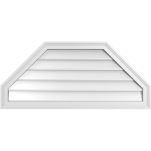 Ekena Millwork Octagonal Top Surface Mount PVC Gable Vent w/ 2"W x 1-1/2"P Brickmould Frame, 40"W x 18"H - GVPOT40X1802SN