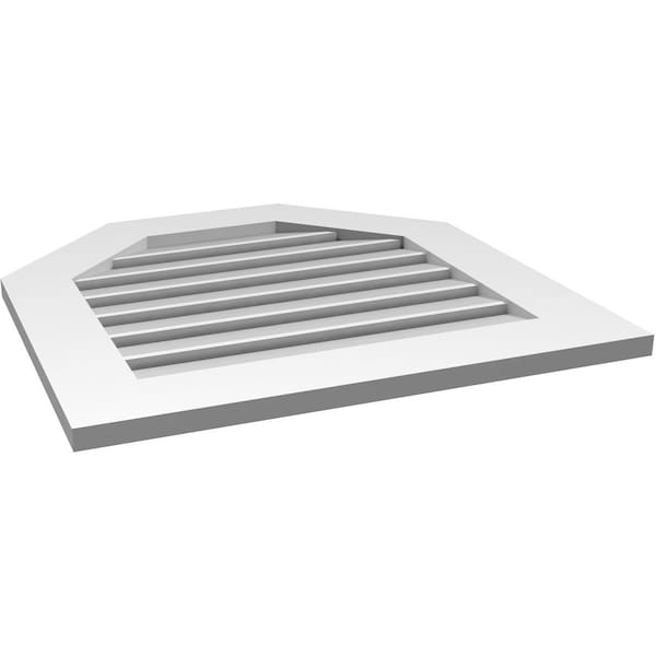 Ekena Millwork Octagonal Top Surface Mount PVC Gable Vent: Functional, w/ 3-1/2"W x 1"P Standard Frame, 26"W x 26"H - GVPOT26X2601SF