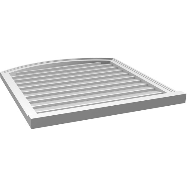 Ekena Millwork Arch Top Surface Mount PVC Gable Vent: Functional, w/ 2"W x 2"P Brickmould Sill Frame, 32"W x 34"H - GVPAR32X3403SF