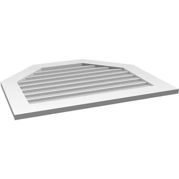 Ekena Millwork Octagonal Top Surface Mount PVC Gable Vent w/ 3-1/2"W x 1"P Standard Frame, 34"W x 28"H - GVPOT34X2801SN