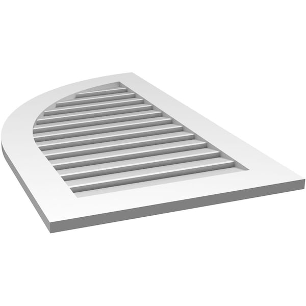 Ekena Millwork Quarter Round Top Left Surface Mount PVC Gable Vent w/ 3-1/2"W x 1"P Standard Frame, 24"W x 40"H - GVPQL24X4001SF