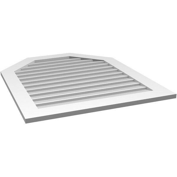 Ekena Millwork Octagonal Top Surface Mount PVC Gable Vent w/ 3-1/2"W x 1"P Standard Frame, 34"W x 40"H - GVPOT34X4001SN