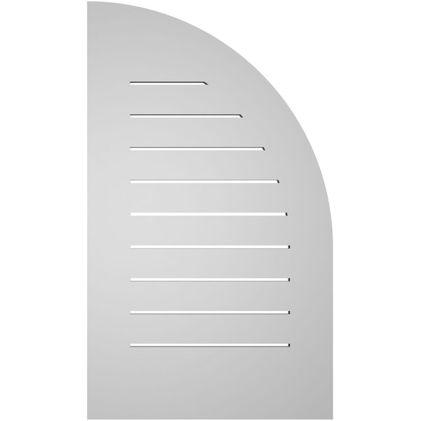 Ekena Millwork Quarter Round Top Left Surface Mount PVC Gable Vent w/ 3-1/2"W x 1"P Standard Frame, 20"W x 34"H - GVPQL20X3401SF