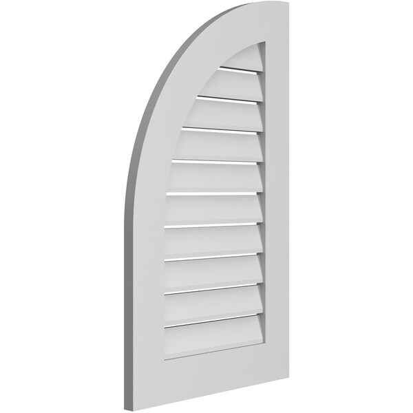 Ekena Millwork Quarter Round Top Left Surface Mount PVC Gable Vent w/ 3-1/2"W x 1"P Standard Frame, 20"W x 34"H - GVPQL20X3401SF