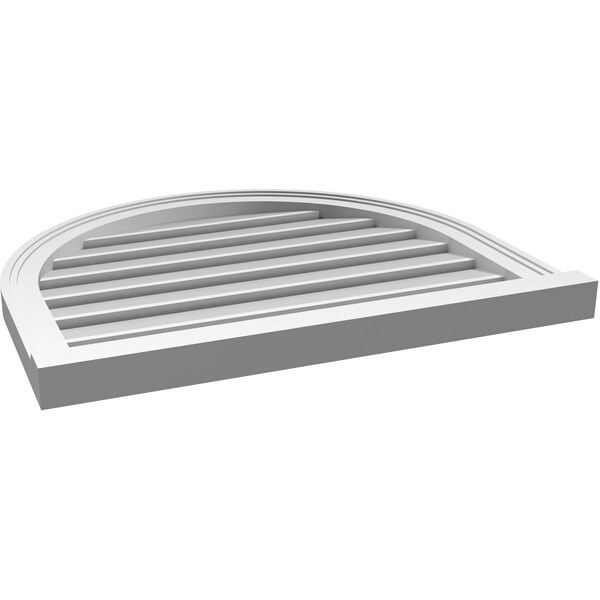 Ekena Millwork Round Top Surface Mount PVC Gable Vent: Functional, w/ 2"W x 2"P Brickmould Sill Frame, 28"W x 24"H - GVPRT28X2403SF