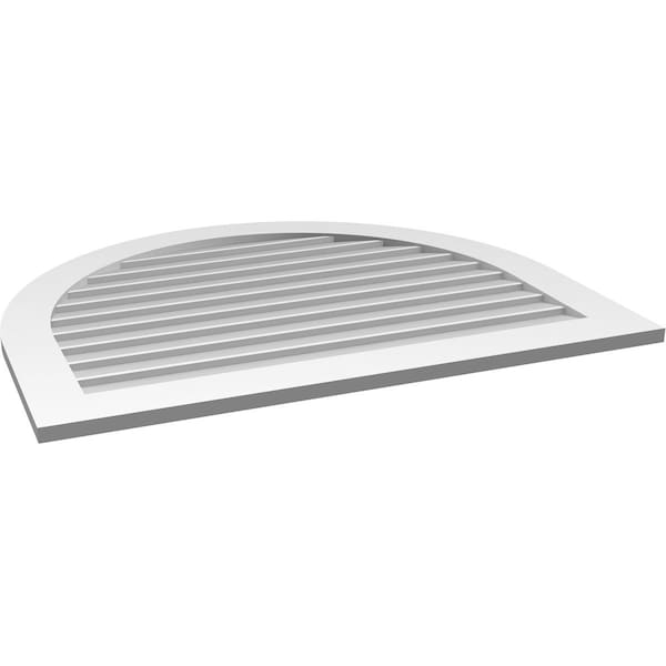 Ekena Millwork Round Top Surface Mount PVC Gable Vent: Non-Functional, w/ 3-1/2"W x 1"P Standard Frame, 42"W x 34"H - GVPRT42X3401SN