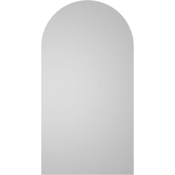 Ekena Millwork Round Top Surface Mount PVC Gable Vent w/ 2"W x 2"P Brickmould Sill Frame, 18"W x 34"H - GVPRT18X3403SN