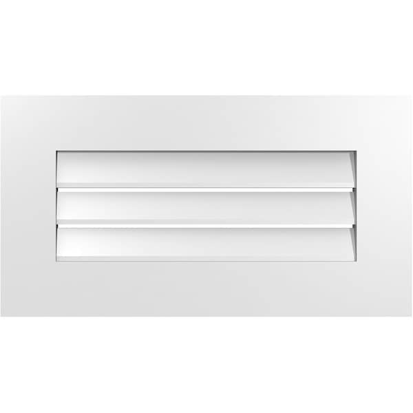 Ekena Millwork Vertical Surface Mount PVC Gable Vent: Functional, w/ 3-1/2"W x 1"P Standard Frame, 26"W x 14"H - GVPVE26X1401SF