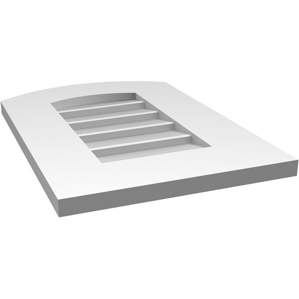 Ekena Millwork Arch Top Surface Mount PVC Gable Vent: Functional, w/ 3-1/2"W x 1"P Standard Frame, 14"W x 20"H - GVPAR14X2001SF