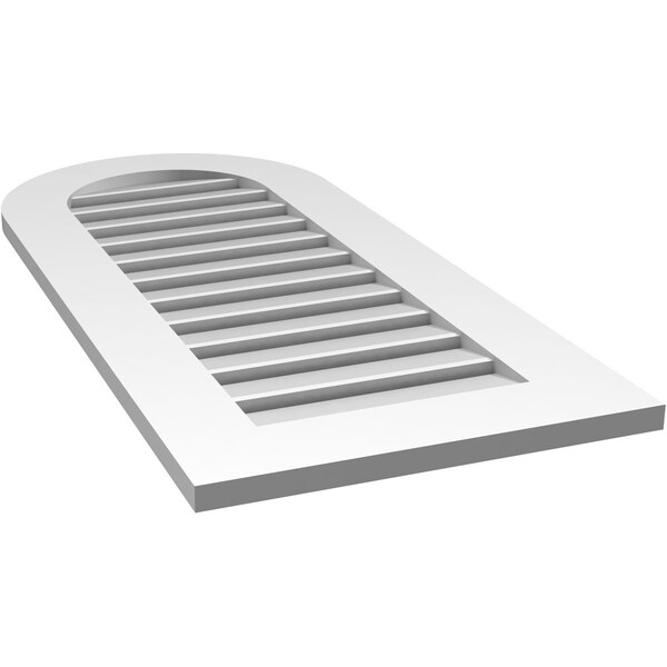 Ekena Millwork Round Top Surface Mount PVC Gable Vent: Functional, w/ 3-1/2"W x 1"P Standard Frame, 18"W x 40"H - GVPRT18X4001SF