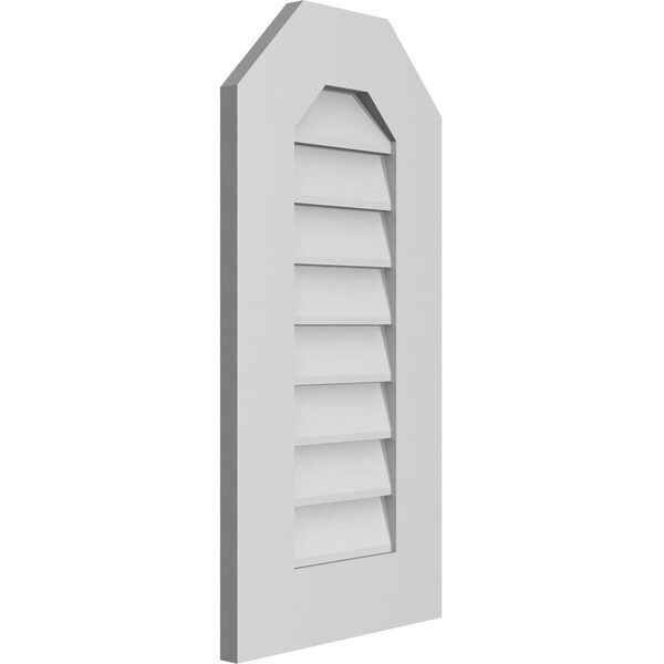 Ekena Millwork Octagonal Top Surface Mount PVC Gable Vent w/ 3-1/2"W x 1"P Standard Frame, 14"W x 28"H - GVPOT14X2801SN