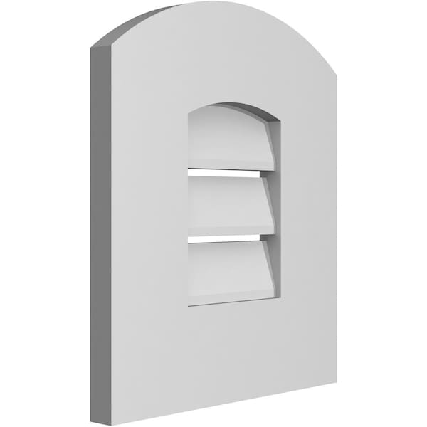 Ekena Millwork Arch Top Surface Mount PVC Gable Vent: Non-Functional, w/ 3-1/2"W x 1"P Standard Frame, 12"W x 12"H - GVPAR12X1201SN