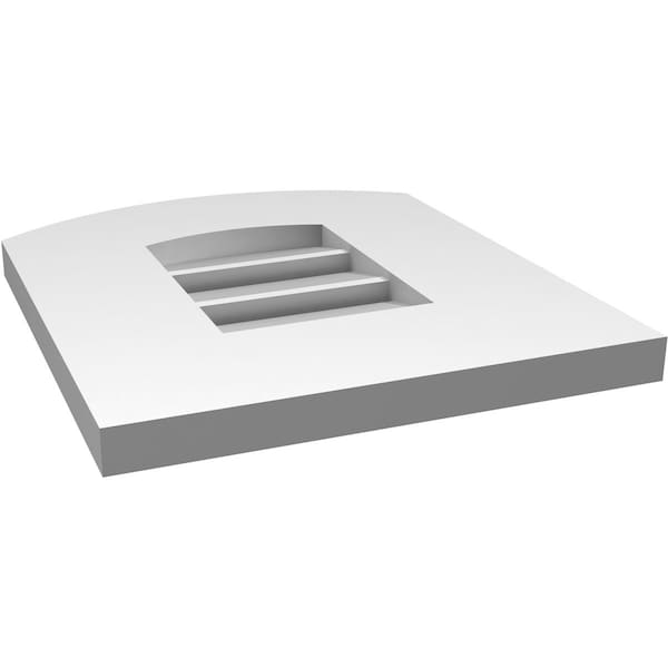 Ekena Millwork Arch Top Surface Mount PVC Gable Vent: Non-Functional, w/ 3-1/2"W x 1"P Standard Frame, 12"W x 12"H - GVPAR12X1201SN
