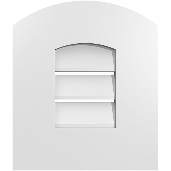 Ekena Millwork Arch Top Surface Mount PVC Gable Vent: Non-Functional, w/ 3-1/2"W x 1"P Standard Frame, 12"W x 12"H - GVPAR12X1201SN