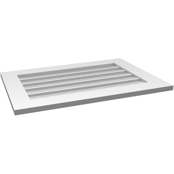 Ekena Millwork Vertical Surface Mount PVC Gable Vent: Non-Functional, w/3-1/2"W x 1"H, Standard Frame, 32"W x 22"H - GVPVE32X2201SN