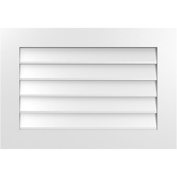 Ekena Millwork Vertical Surface Mount PVC Gable Vent: Non-Functional, w/3-1/2"W x 1"H, Standard Frame, 32"W x 22"H - GVPVE32X2201SN