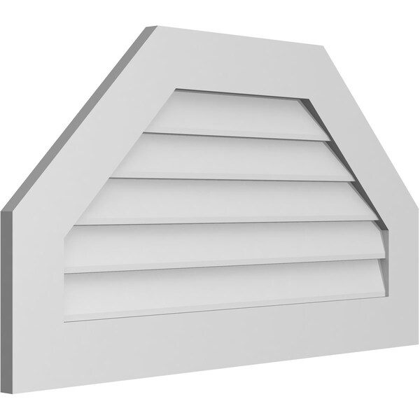 Ekena Millwork Octagonal Top Surface Mount PVC Gable Vent w/ 3-1/2"W x 1"P Standard Frame, 36"W x 20"H - GVPOT36X2001SN