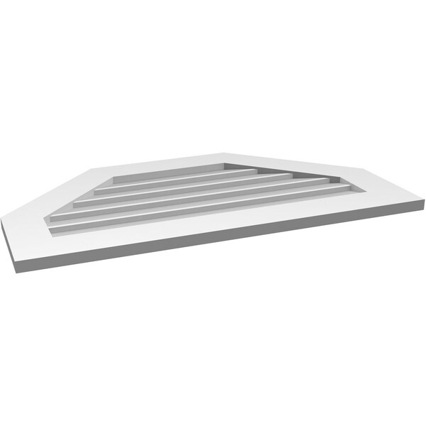 Ekena Millwork Octagonal Top Surface Mount PVC Gable Vent w/ 3-1/2"W x 1"P Standard Frame, 36"W x 20"H - GVPOT36X2001SN